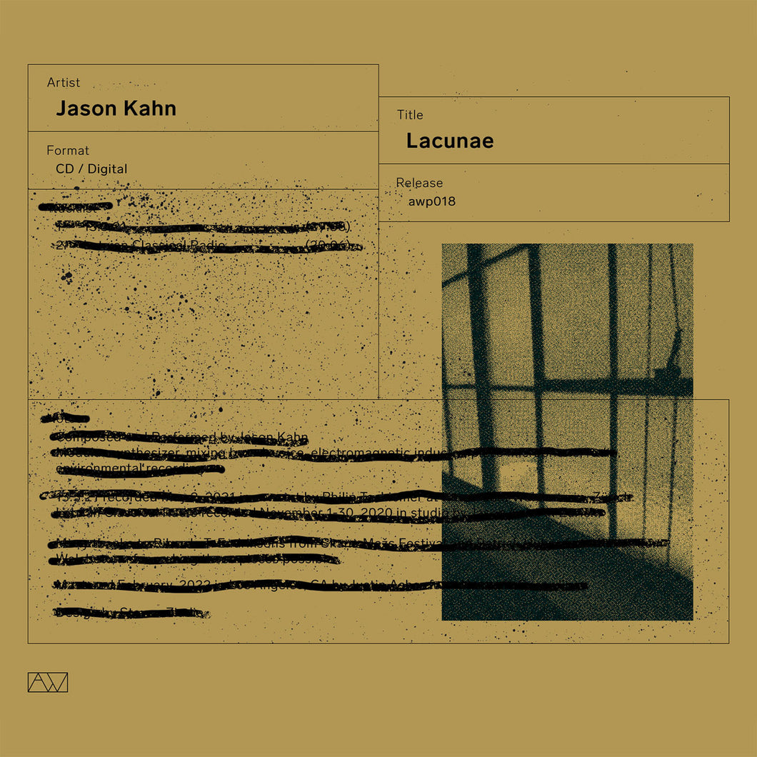 Jason Khan - Lacunae CD